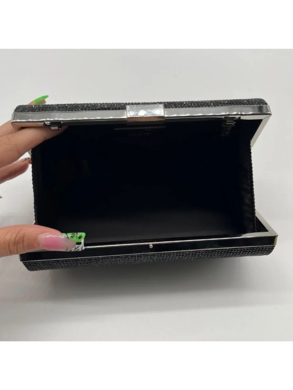 I.N.C. International Concepts Black Ranndi Microstone Mini Clutch Crossbody